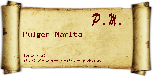 Pulger Marita névjegykártya